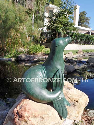 Showboat bronze seal sculpture for gallery, museum or private collector
