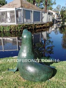 Showboat bronze seal sculpture for zoo, museum or private collector