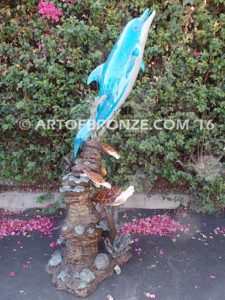 Oracle of the Sea bronze fine art gallery sculpture of dolphins, whales and porpoises