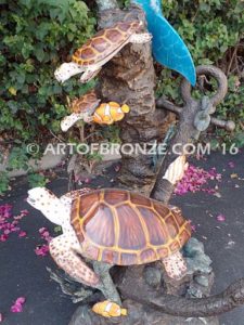 Oracle of the Sea bronze fine art gallery sculpture of dolphins, whales and porpoises