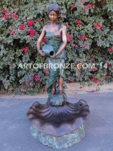 Overflowing Beauty classical female bronze cast monumental fountain for pond, pool or aquatic display
