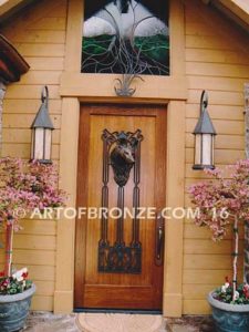 Coyoted door knocker bronze life-size custom sound and decorative front entrance display