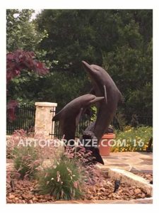 Jubilation bronze fine art gallery sculpture of dolphins, whales and porpoises