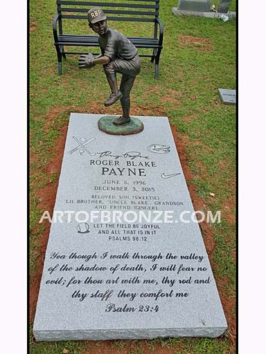 Fast Ball bronze sculpture of baseball pitcher for memorial park