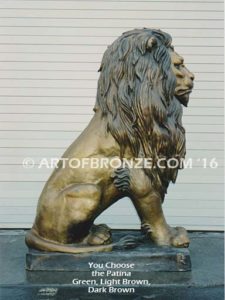 Hail the King high quality cast bronze African lion regally sitting down