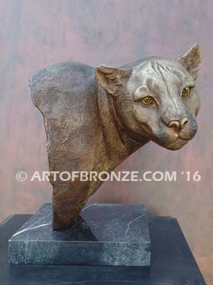 High-quality mountain lion bronze statue for indoor home and office display