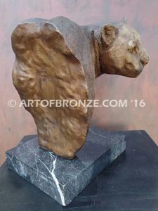 High-quality mountain lion bronze statue for indoor home and office display