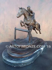 Hunt Seat sculpture of hunter class, jumper class gift award attached to marble base