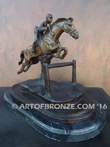 Hunt Seat sculpture of hunter class, jumper class gift award attached to marble base