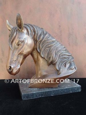 Darcy sculpture bust of thoroughbred horse for home or office