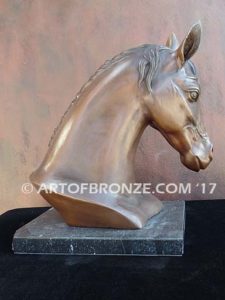 Darcy sculpture bust of thoroughbred horse for home or office