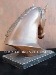 Darcy sculpture bust of thoroughbred horse for home or office