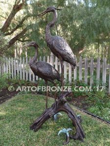 Nature’s Harmony lost wax casting of pair of nature birds for private estate