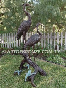 Nature’s Harmony lost wax casting of pair of nature birds for private estate