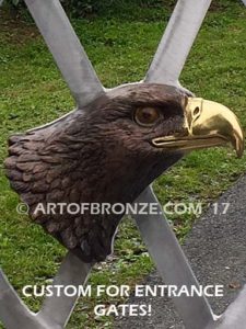 Freedom of the Sky bronze bas relief bald eagle head wall mount