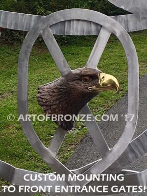 Freedom of the Sky bronze bas relief bald eagle head wall mount