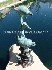 Dolphin Fantasy bronze fine art gallery sculpture of dolphins, whales and porpoises