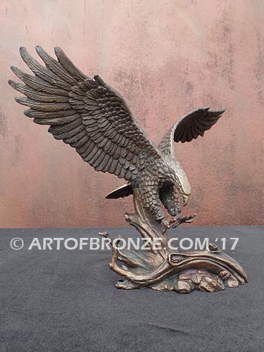 Limited edition bronze eagle sculpture for corporate gift, award or present