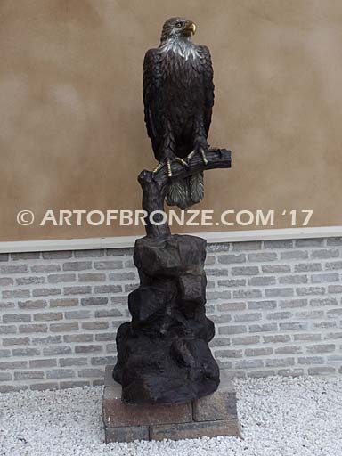 Lone Sentinel bronze sculpture of eagle monument for public art