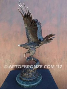 Eagle III French sculptor Moigniez flying eagle sculpture corporate gift or award