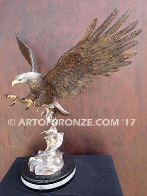 Limited edition bronze eagle sculpture for private collector or corporate collection