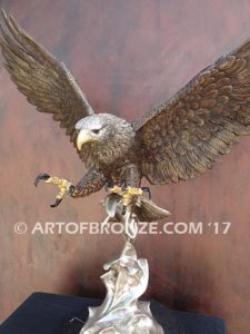 Limited edition bronze eagle sculpture for private collector or corporate collection