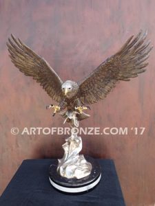 Limited edition bronze eagle sculpture for private collector or corporate collection