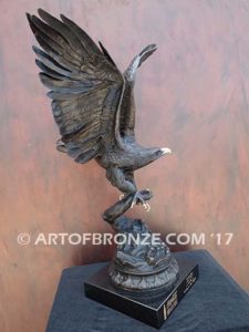 Eagle Award flying eagle sculpture corporate award for Coca Cola on laser engraved marble base