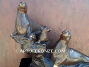 Harbor Patrol bronze seal sculpture for gallery, museum or private collector