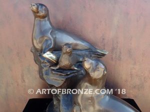 Harbor Patrol bronze seal sculpture for gallery, museum or private collector