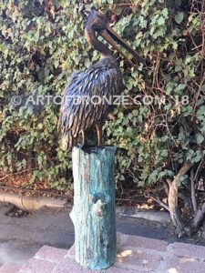 - Along the Shore (I) bronze sculpture of life-size wild heron.