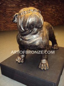 Chopper gallery quality custom bronze sculpted statue of 4 ft. long bulldog
