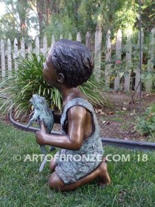 Little Prince sculpture of bullfrog and boy