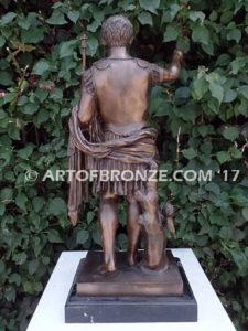 Augustus Caesar sculpture intricate detailed bronze figure statue attached to marble base