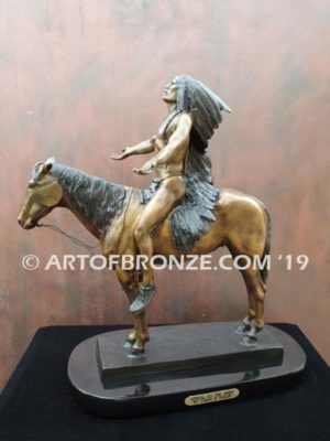 Appeal to the Great Spirit Native American on horse bronze sculpture after Cyrus Edwin Dallin