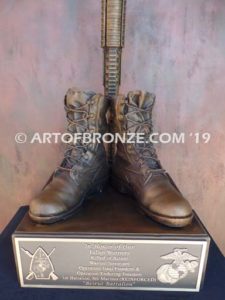Battle Cross life-size bronze sculpture Marine Corps Base Camp Lejeune, North Carolina