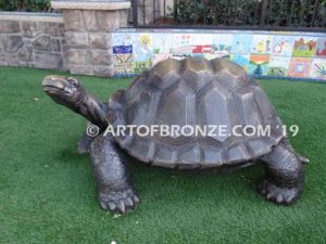 In No Rush Giant Turtle bronze fine art gallery reptile statue- tortoise, turtle, and terrapin