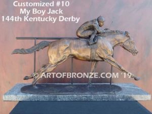 For the Roses sculpture of Kentucky Derby winner My Boy Jack with #10 Silks