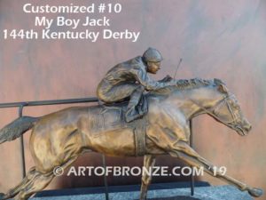 For the Roses sculpture of Kentucky Derby winner My Boy Jack with #10 Silks