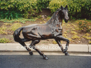 Arabian Stallion bronze statue of prancing horse for yard