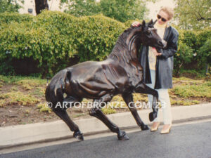 Arabian Stallion bronze statue of prancing horse for yard