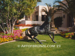 Arabian Stallion bronze statue of prancing horse for yard