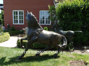 Arabian Stallion bronze statue of prancing horse for yard