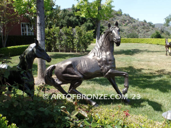 Arabian Stallion bronze statue of prancing horse for yard