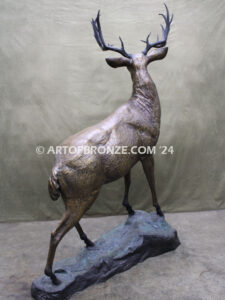 Buck Wild special edition, gallery quality heroic outdoor bronze deer (buck) sculpture