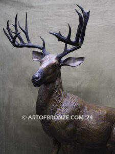 Buck Wild special edition, gallery quality heroic outdoor bronze deer (buck) sculpture