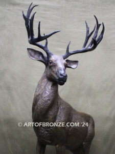 Buck Wild special edition, gallery quality heroic outdoor bronze deer (buck) sculpture