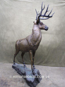 Buck Wild special edition, gallery quality heroic outdoor bronze deer (buck) sculpture