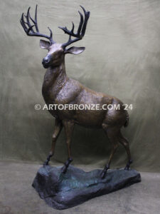 Buck Wild special edition, gallery quality heroic outdoor bronze deer (buck) sculpture