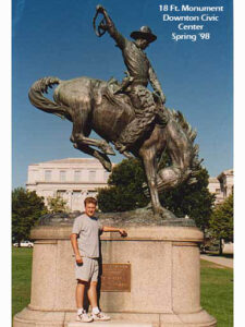 The Buckaroo bronze statue after Phimister Proctor featuring cowboy on horse